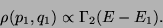 \begin{displaymath}
\rho (p_1, q_1) \propto \Gamma_2(E - E_1).
\end{displaymath}