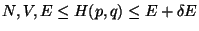 $N, V, E \le H(p,q) \le E+\delta E$