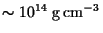 $\sim 10^{14}&nbsp;{\rm g}   {\rm cm}^{-3}$