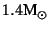 $1.4 \mbox{{\rm M}$_{\odot}$}$