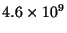 $4.6 \times 10^9$
