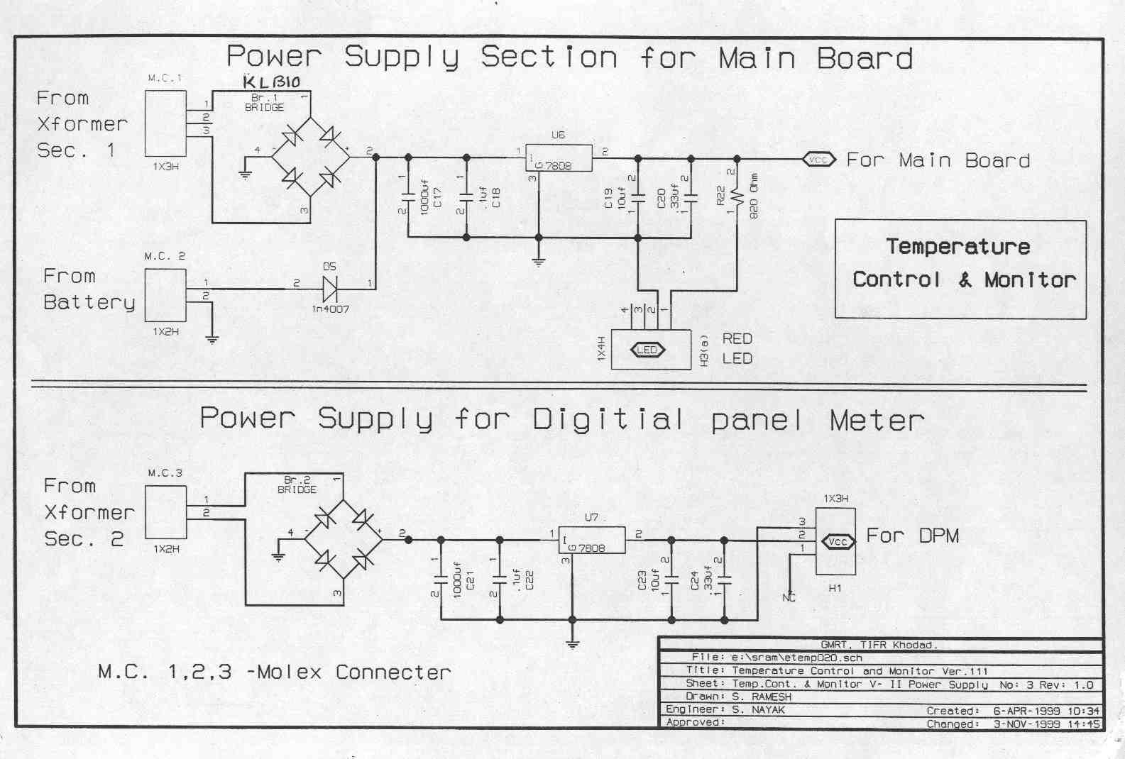 Temperature Controller and Monitor - Circuit Diagram 1